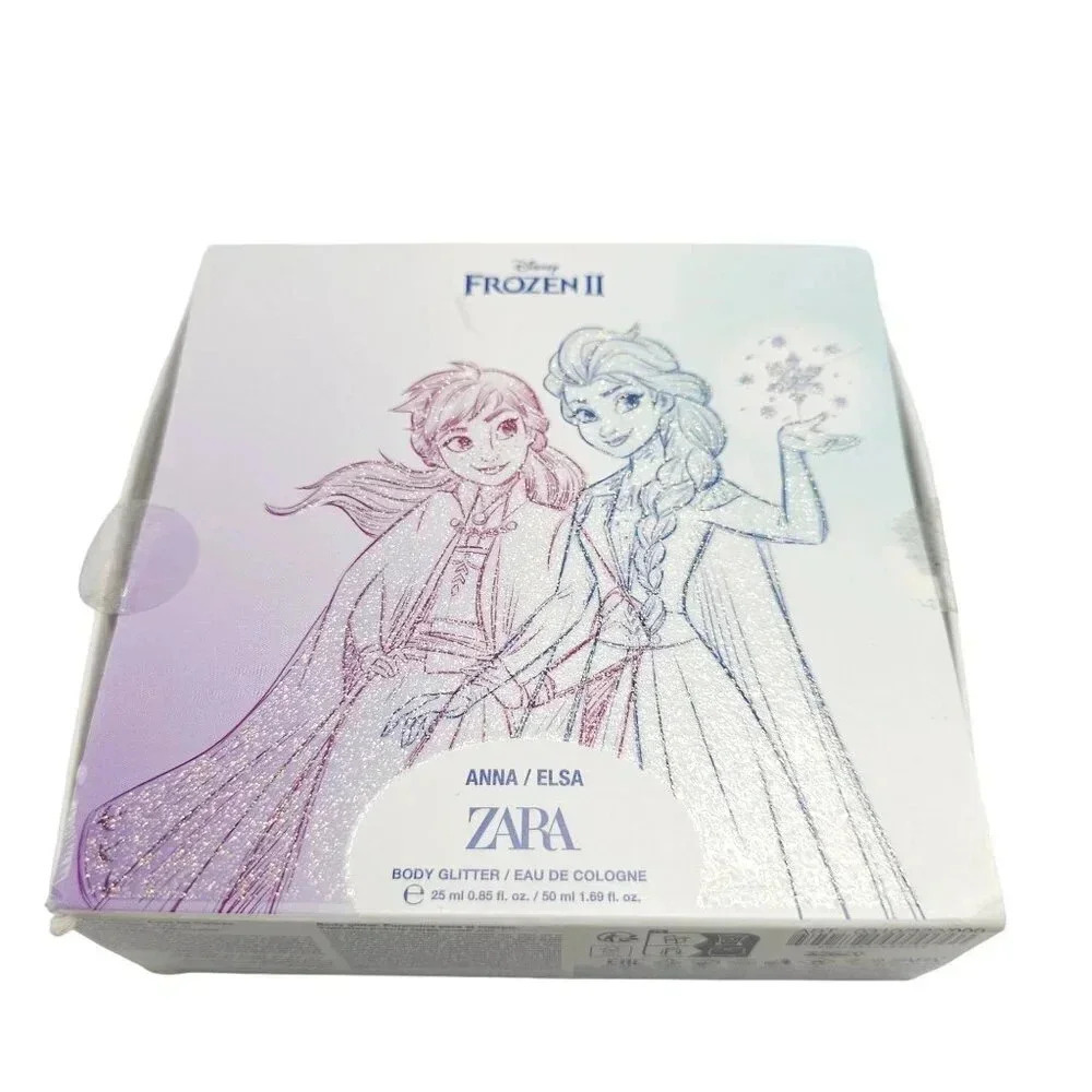 ZARA Disney Frozen II Anna & Elsa Zara Body Glitter / Eau De Cologne Set READ ME